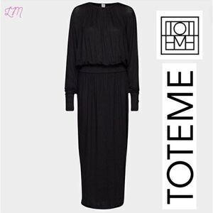 Toteme Galatina Draped Long Dolman‎ Sleeve Maxi Dress Size Small